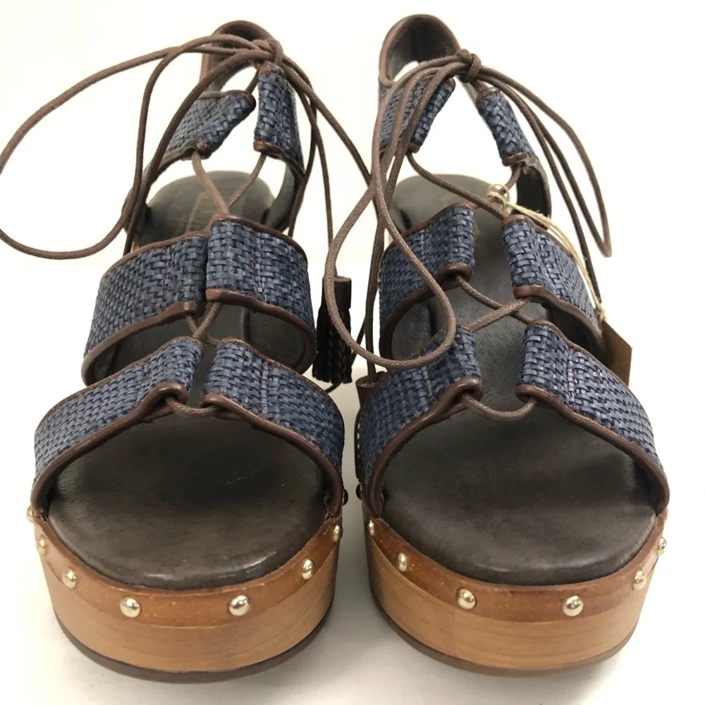 PIKOLINOS Sz 42 Blue Leather Platform Sandals - Olmo - Picture 4 of 13